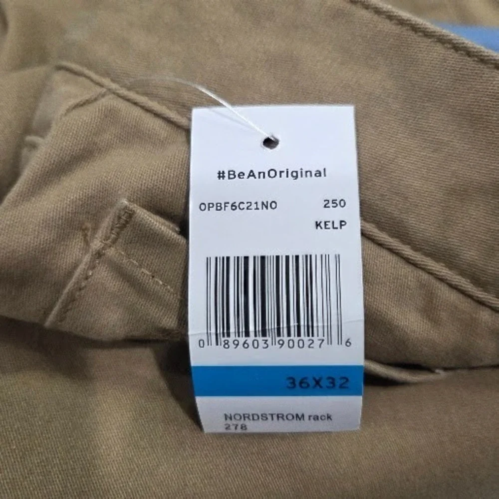 Original Penguin Men's Slim Fit Stretch Twill Chino Pants 36x32 Kelp Tan NWT